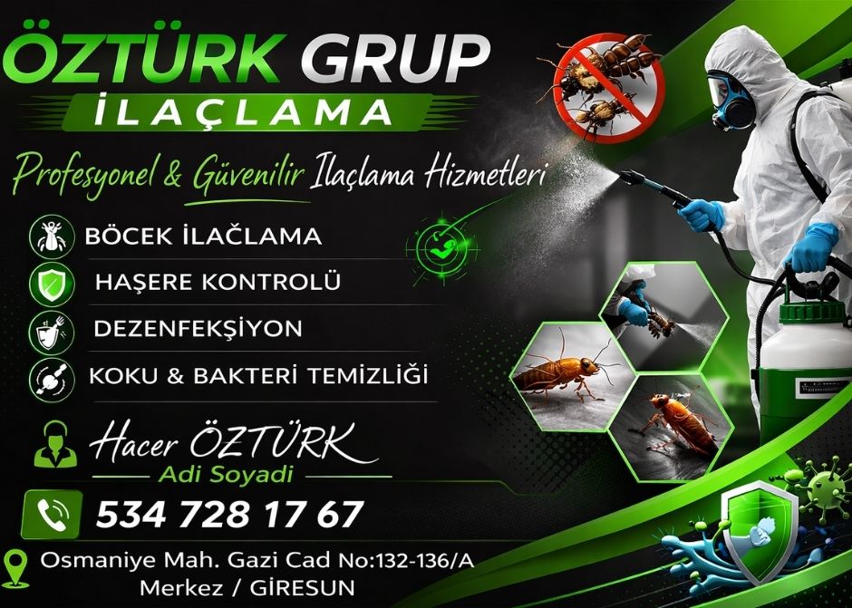 Giresun Böcek İlaçlama,